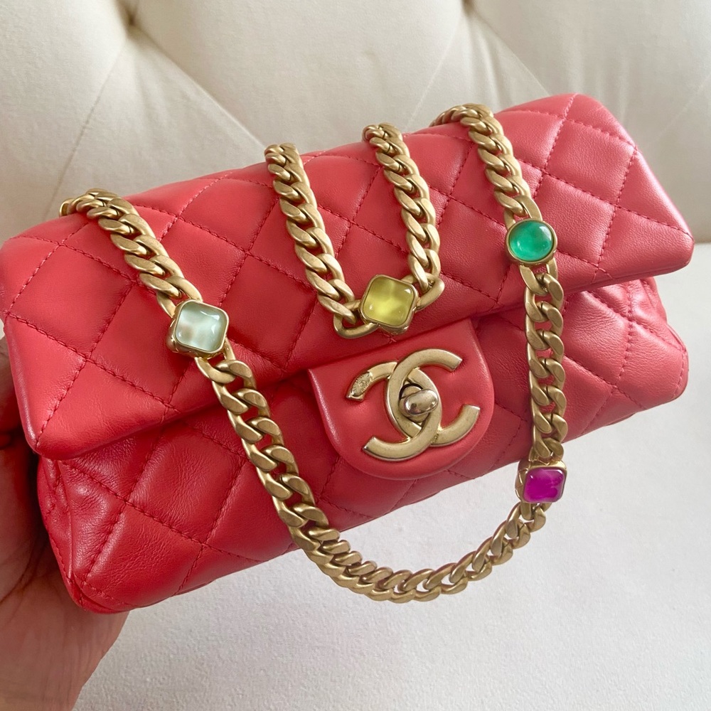 Chanel Quilted Lambskin Mini Rectangular with jewels chain - Picture 2 of 16